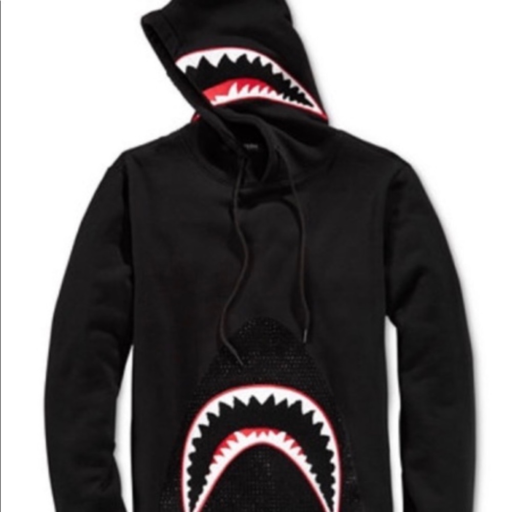 Long sleeve rhinestone shark hoodie
